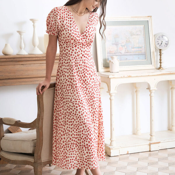 Fabric:This Puff Sleeve Maxi Dress is made of Polyester