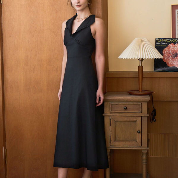 Fabric:This Collared Maxi Dress is made of Cotton and Linen. Cotton fabric features humidity balance