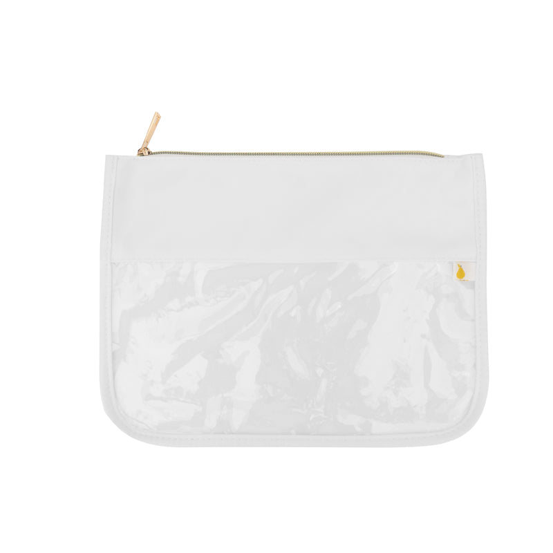 * Order Includes Up To 5 patchesThese Threaded Pear nylon Bailey Clear Pouches are perfect for organizing your must have essentials on the go