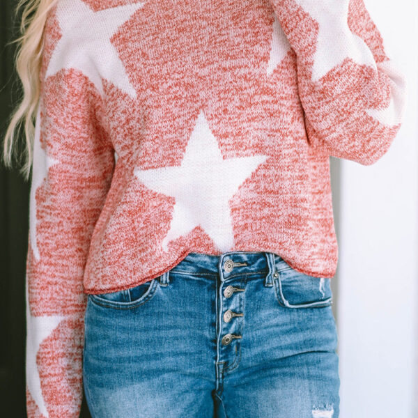 This eye-catching spangled sweater will make you stand out from the crowdIts big star patterns are sweet and stylish