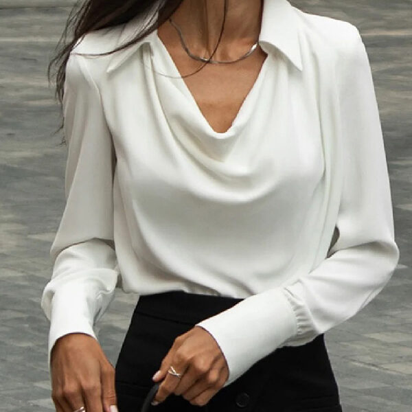 SkuCY-!112171MaterialCotton-blend StyleLong Sleeves FeatureSolid Color NecklineHeaps Collar