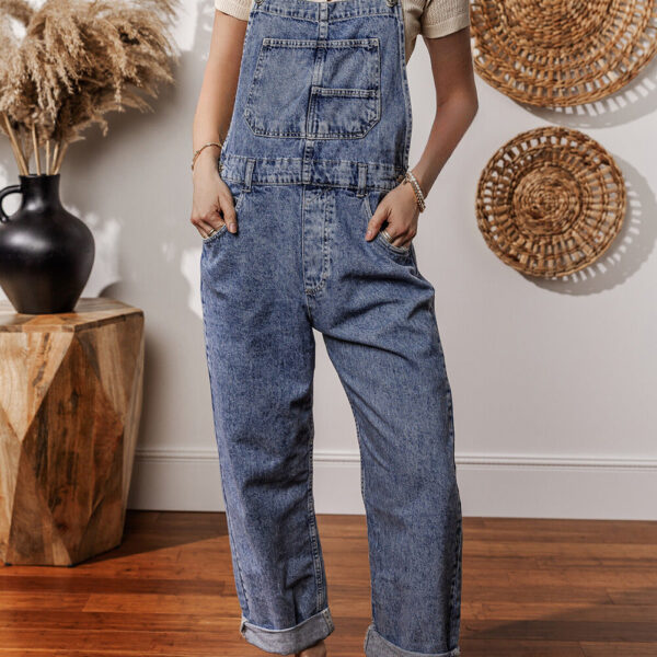 This jumpsuit is made of strong denim