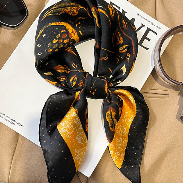 Floral Printed Vintage Shawl&Scarf BLACK-One_size SkuCY-!115301MaterialSilk Imitation FeatureFloral Printed OccasionCasual