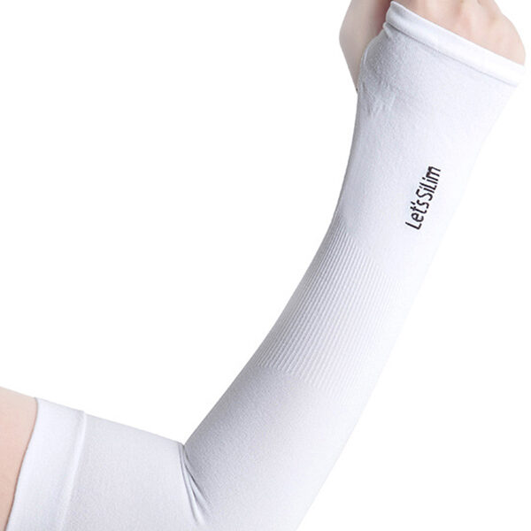 Ice Silk Sun Protection Solid Color Sleevelet WHITE-FREE SIZE SkuCY-!83931MaterialIce Silk