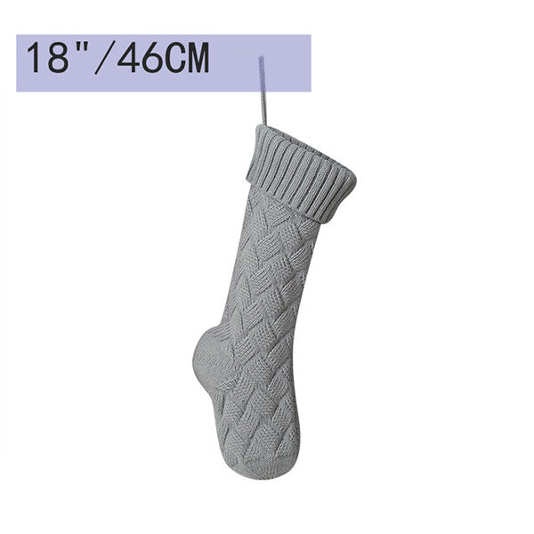 Jacquard Solid Color Christmas Socks Decoration Accessories GRAY-One_size SkuCY-!112155MaterialAcrylic