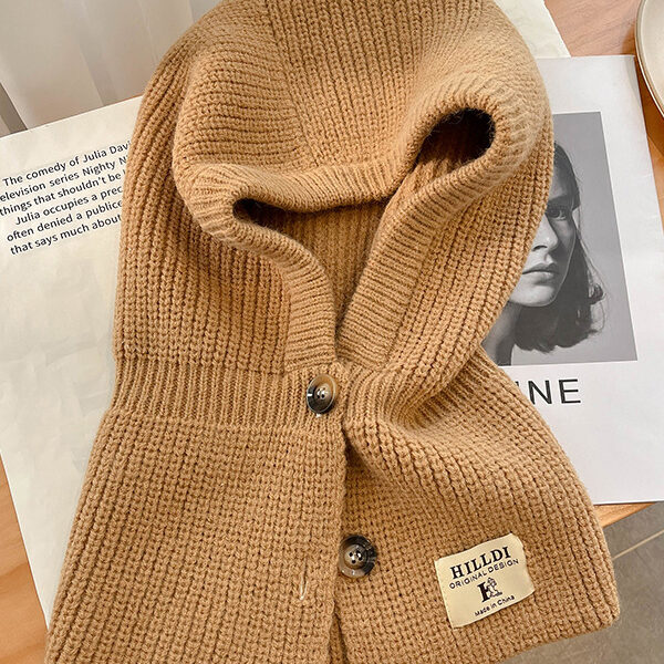 Simple Buttoned Keep Warm Solid Color Hats&Caps DEEP KHAKI-One_size SkuCY-!112636MaterialAcrylic