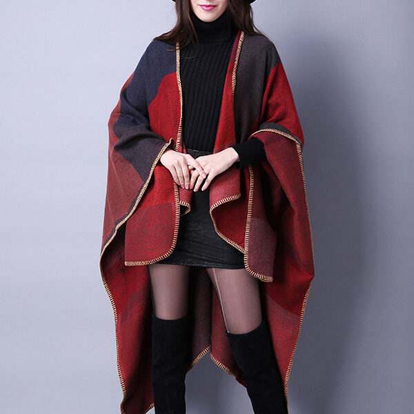 Imitation Cashmere Jacquard Tasseled Shawl Scarf RED-FREE SIZE SkuCY-!72689MaterialImitated Cashmere