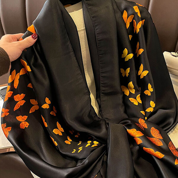 Chic Printed Silk Imitation Warm Shawl&Scarf BLACK-One_size SkuCY-!111503MaterialSilk Imitation