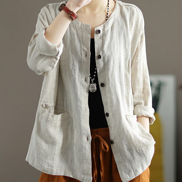 SkuCY-!114370Material>50%Linen StyleLoose