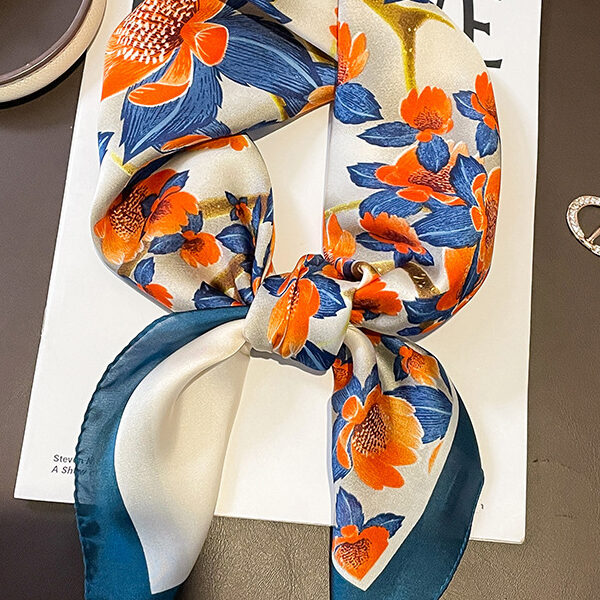 Floral Printed Contrast Color Shawl&Scarf BEIGE-One_size SkuCY-!115055MaterialSilk Imitation FeatureFloral Printed