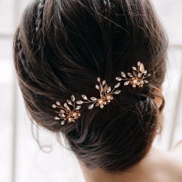AW 3PCS Pearly Crystal Hair Pins