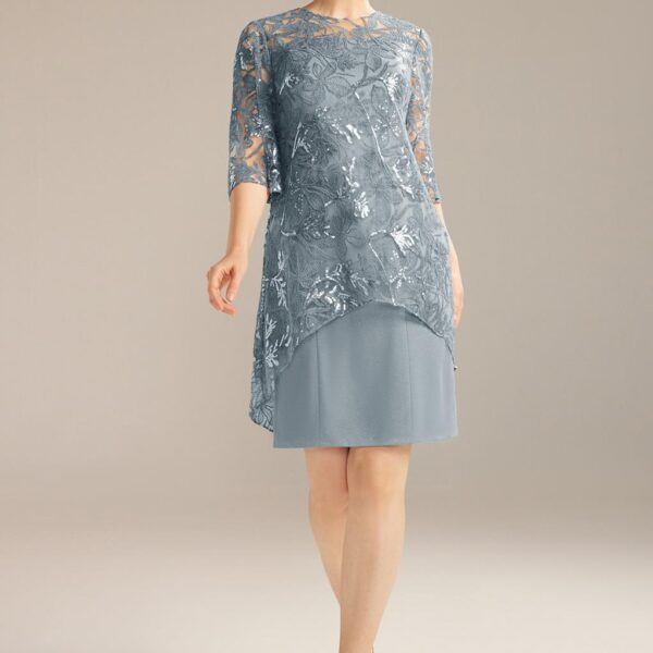 AW Actruary expresses the palpable overwhelming joy of a happy mother of the bride. From top-grade glitter mesh fabric