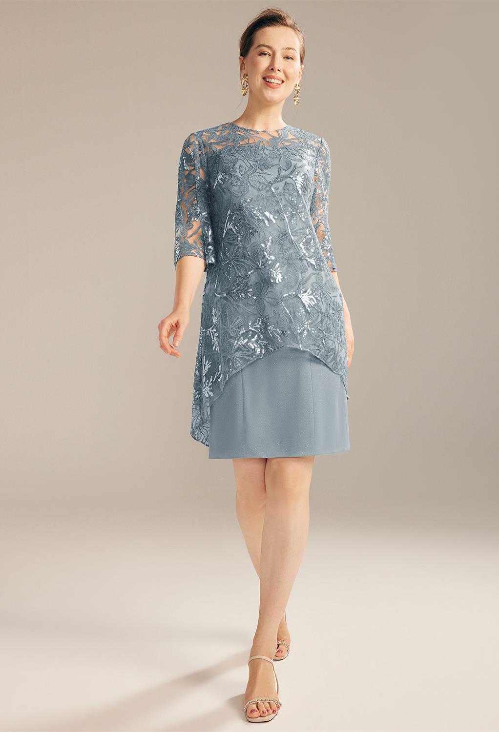 AW Actruary expresses the palpable overwhelming joy of a happy mother of the bride. From top-grade glitter mesh fabric