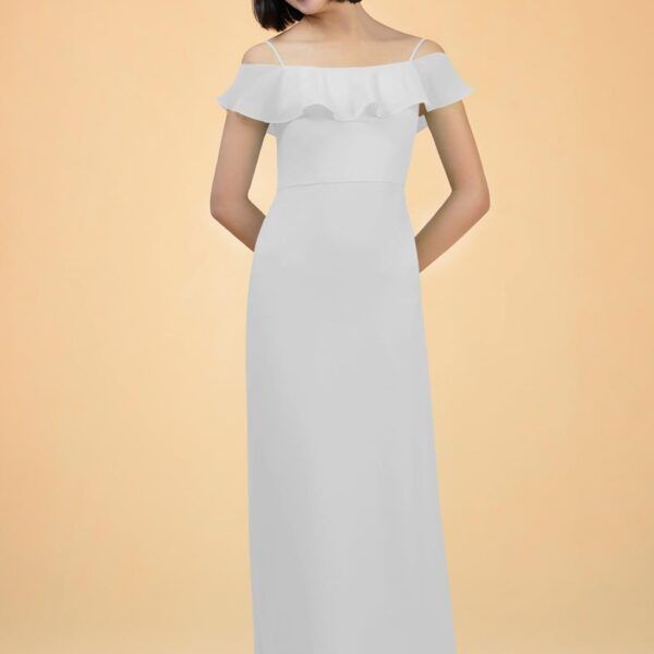 while the ankle length of the skirt is all at once flirty and elegant.