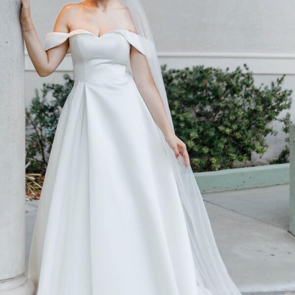 itu2019d be hard to go unnoticed in this satin floor-length gown. The A-line shape and sweetheart neckline would make heads and hearts turn. Designed with a