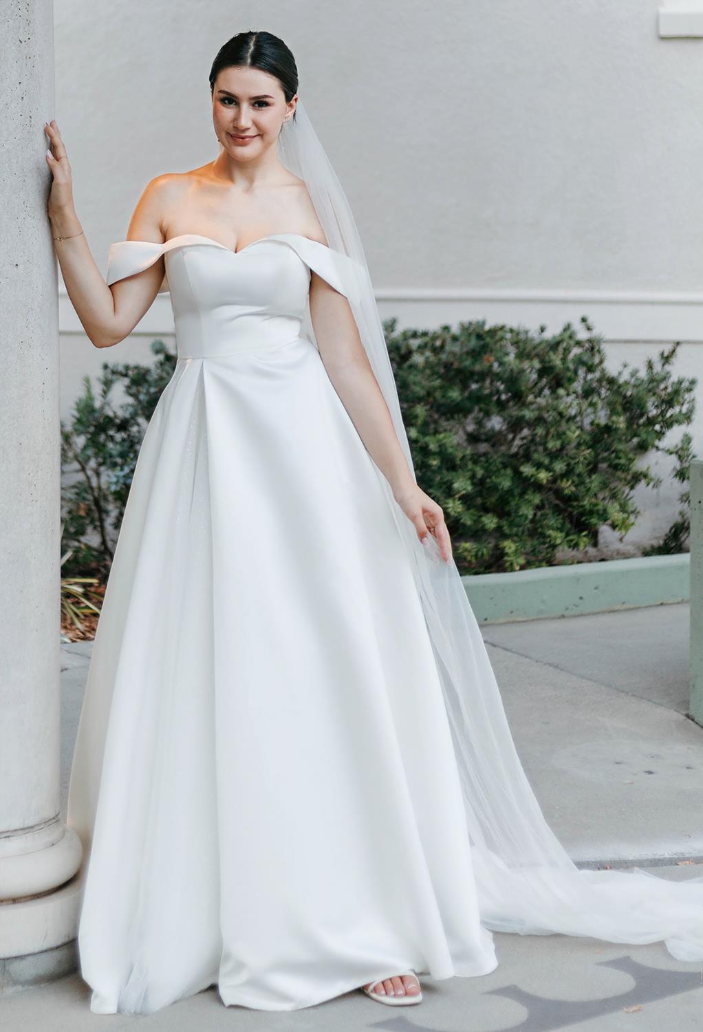 itu2019d be hard to go unnoticed in this satin floor-length gown. The A-line shape and sweetheart neckline would make heads and hearts turn. Designed with a