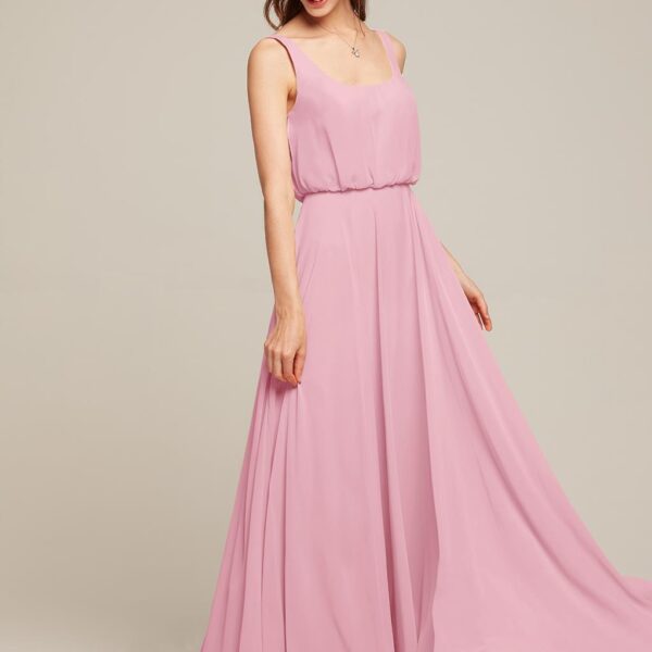 for a flattering fit. The skirt of the dress is pleated with easy flowing material that will move gracefully with every step that you take. Pick out the color