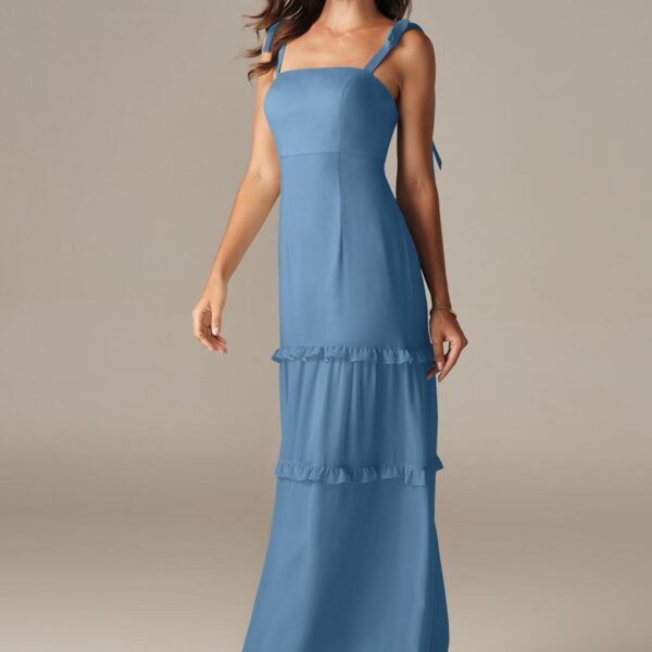 while the silk like satin offers the movement and elegance that you're looking for in a bridesmaid dress.The look of the dress almost