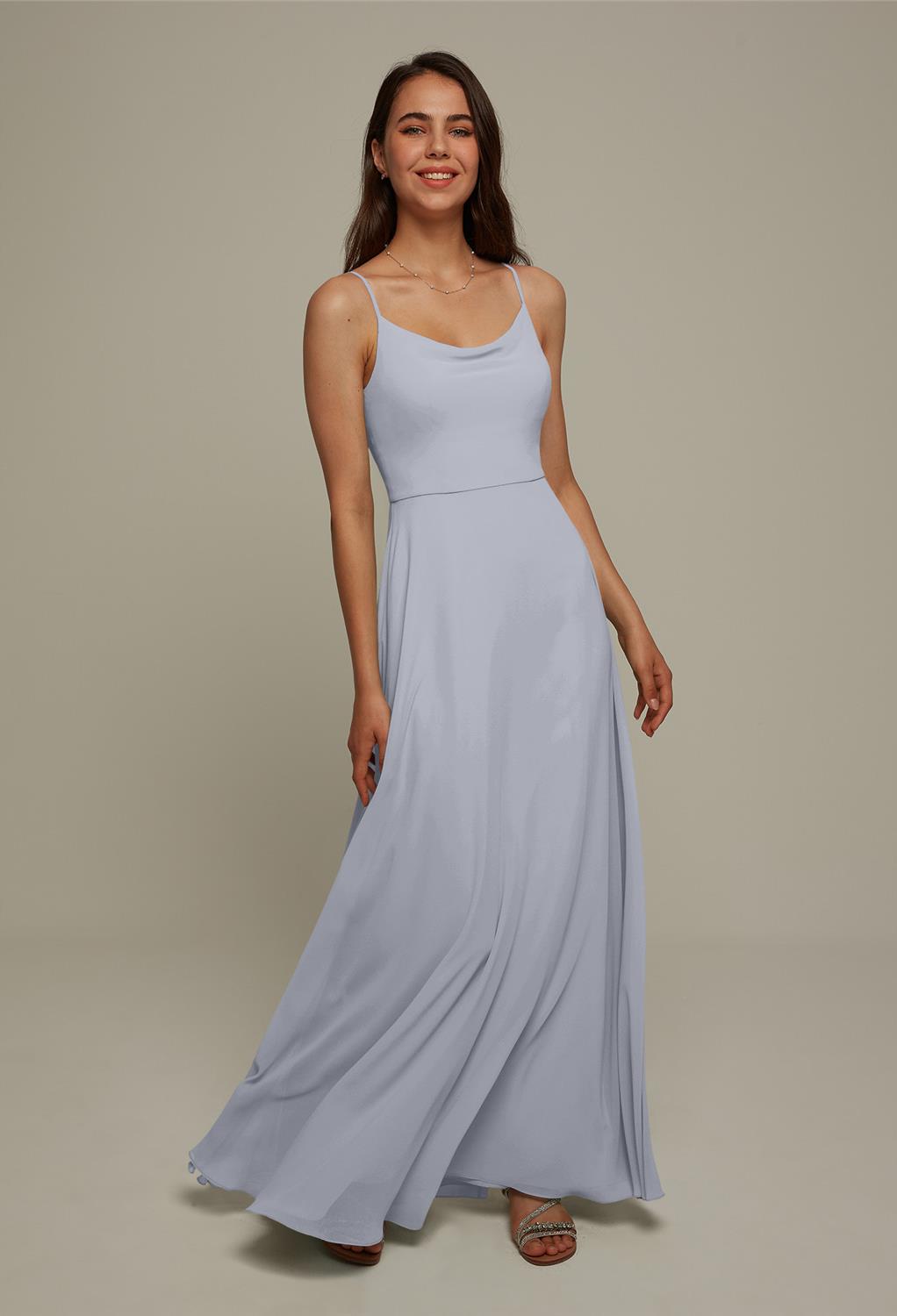 with spaghetti straps that show off your bared shoulders. Perfect for an outdoor reception