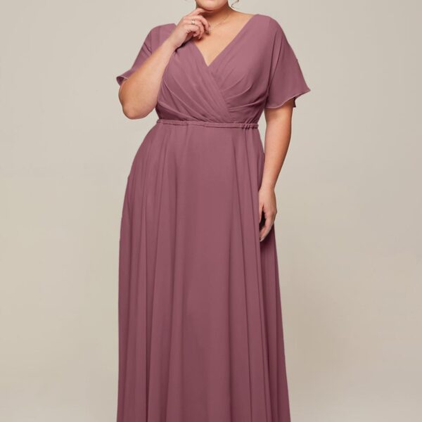 with a plunging yet flattering neckline and a skirt that flows beautifully with every single step that you take. Select your favorite color from the options available. You'll enjoy the