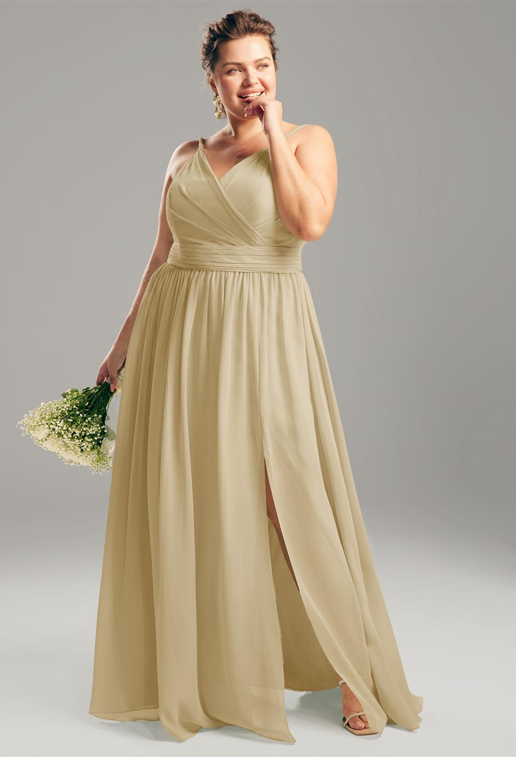 The bold thigh length slit in the Joie dress sets the tone for a bridesmaid dress that will make you look and feel like the bombshell that you are.The ruching embellishments add a flirty touch to this chiffon gown made to turn heads for all of the right r