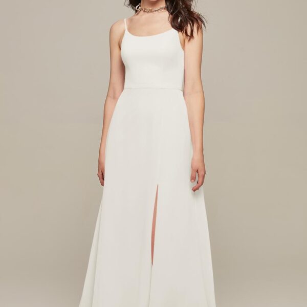 while the thigh length slit in the dress offers a romantic look The dres