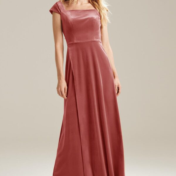 you will dazzle and charm when you stand next to the bride on her most romantic day. The neckline of the dress is flattering and will provide a great frame for
