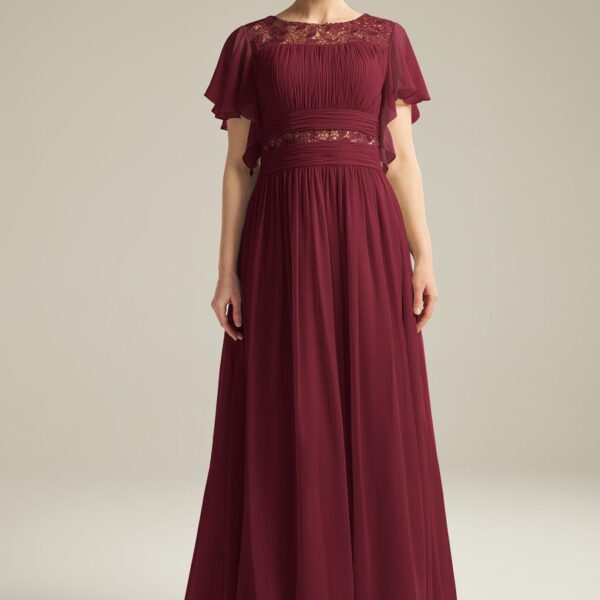 There is no better way to rock that classy mom vibe than with an AW Marion dress. Designed with butterfly sleeves and an A-line body outline. The flowing gown is made from chiffon and lined with a built-in bra. The jewel neckline makes it a lovely style.