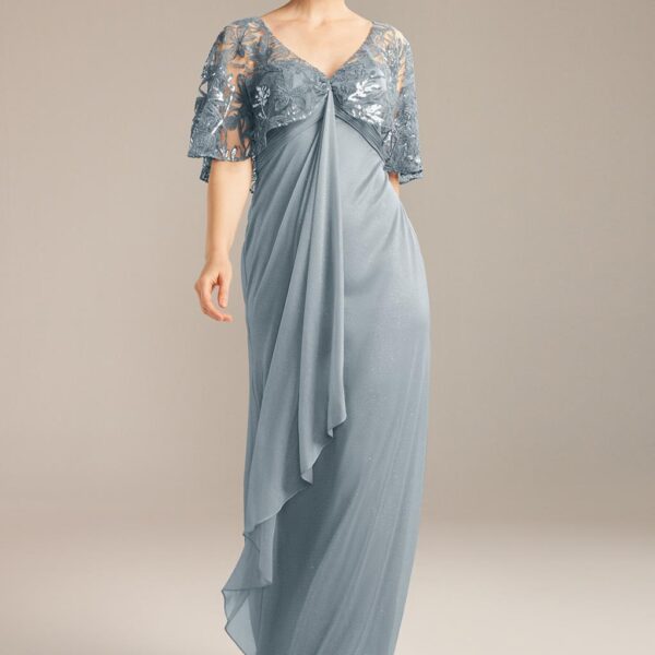 AW Marlena is designed from top-grade glitter mesh. Its sequin-studded and floral embroidered lace bodice is show-stopping with a built-in bra and butterfly sleeves that are cape-like. As a mermaid silhouette