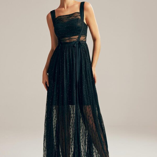 a bold square neckline