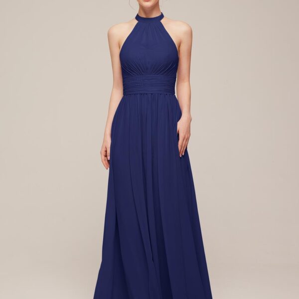 while the floor length skirt adds movement and grace with every step that you take. Select your favorite color and you'll be all set to