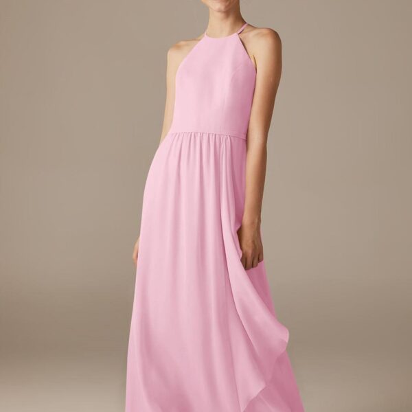 while the floor length of this pleated chiffon dress offers a formal look perfect for the wedding.There are several trendy colors to choose from