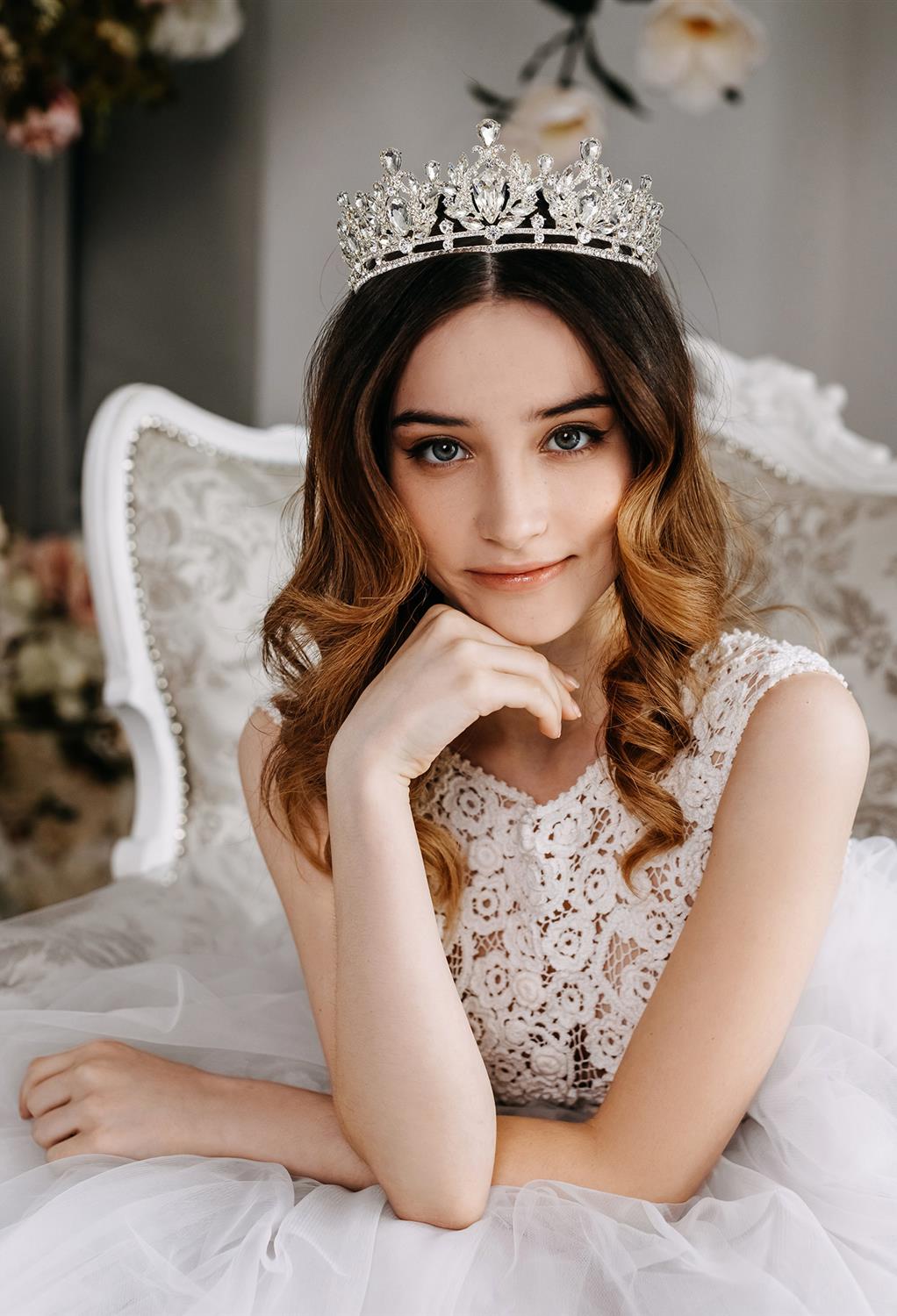 AW Princess Queen Tiara Headband for Prom
