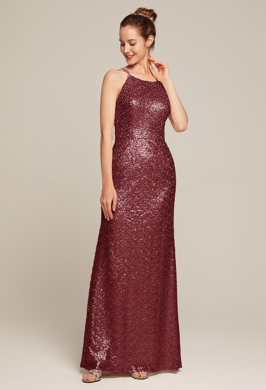 while the floor length of the gown adds a romantic feel. Pair the dress with your favorite heels and you'll be ready to dance the night away. The Rosita is offe