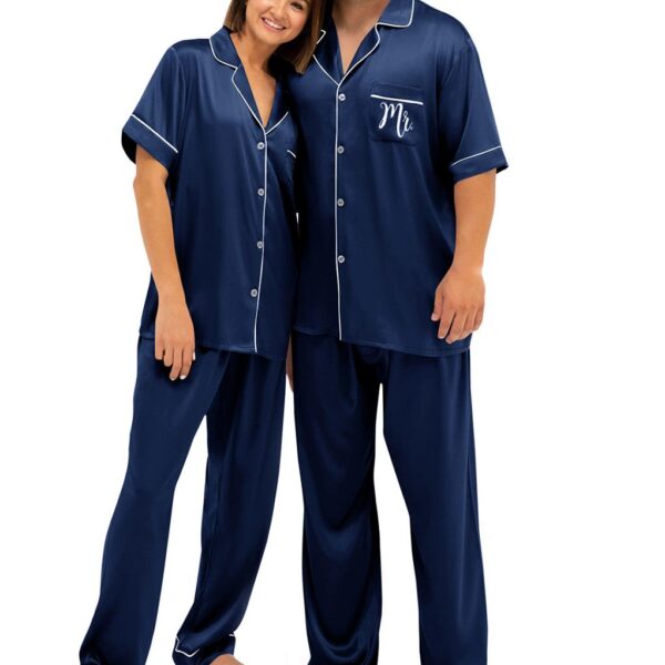 AW Short Sleeve Matching Pajamas for Couples these pajamas offer comfort and style for both partners. Perfect for a cozy night in