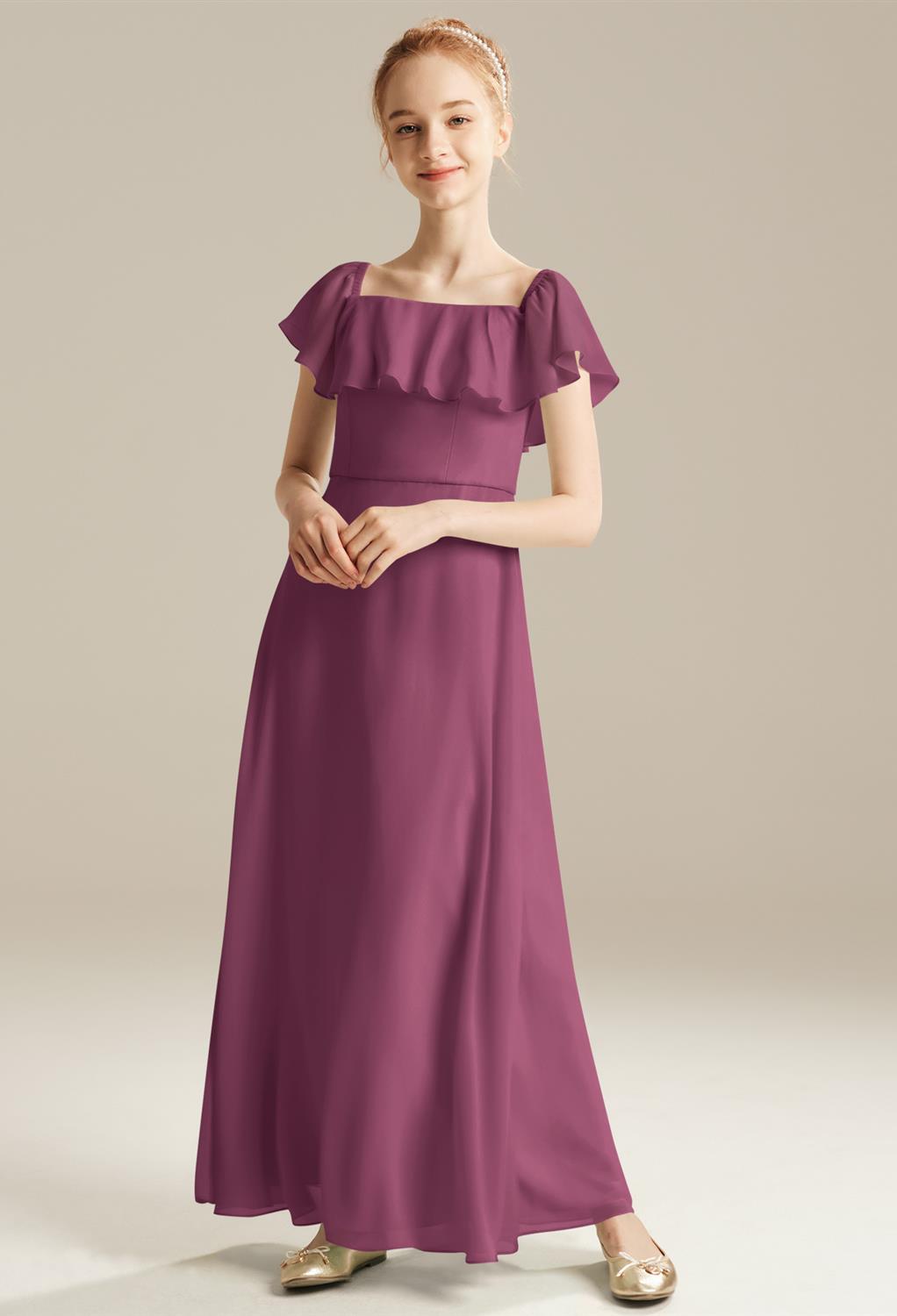 the Thyme dress is a darling choice in junior bridesmaid gowns. The floor length is graceful and elegant