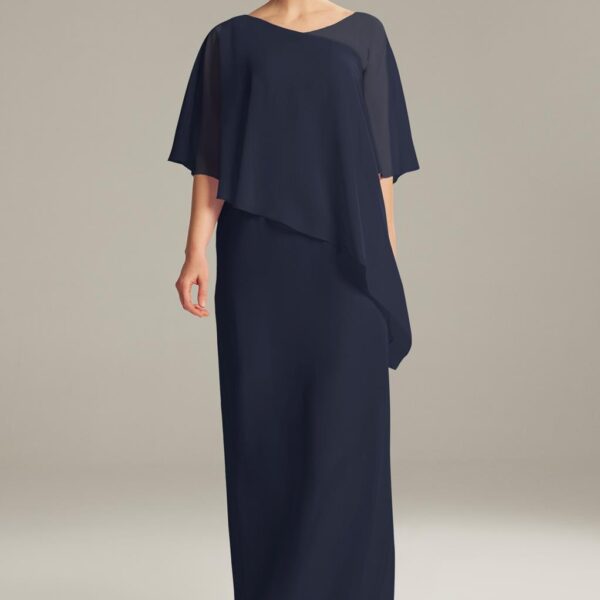with an A-line silhouette that you'll love.The dress boasts a loose flattering fit that will a romantic elegance to the dress.It is a lovely choice in mother of the bride dress.Pick o