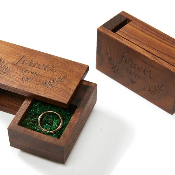 " this beautifully finished wooden ring bearer box keeps your rings secure for your big day. It's the perfect blend of elegance and function
