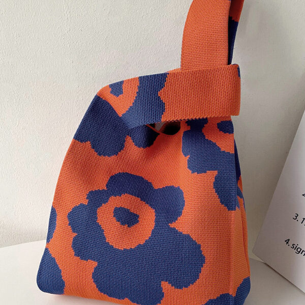 Cute Floral Printed Contrast Color Woven Handbag Bags ORANGE-One_size SkuCY-!116628MaterialPolyester LiningPolyester FeatureFloral Printed