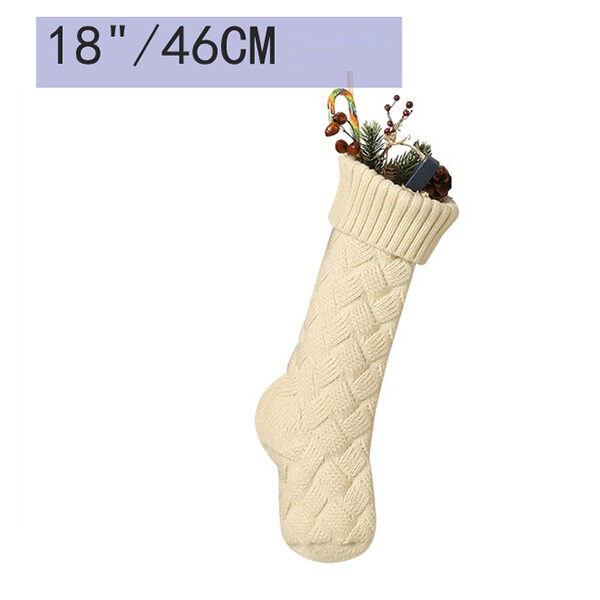 Jacquard Solid Color Christmas Socks Decoration Accessories WHITE-One_size SkuCY-!112155MaterialAcrylic