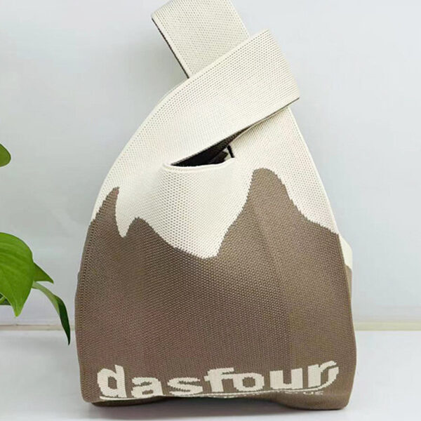 Cute Letter Print Contrast Color Woven Handbag Bags COFFEE-One_size SkuCY-!116630MaterialPolyester LiningPolyester FeatureLetter Print