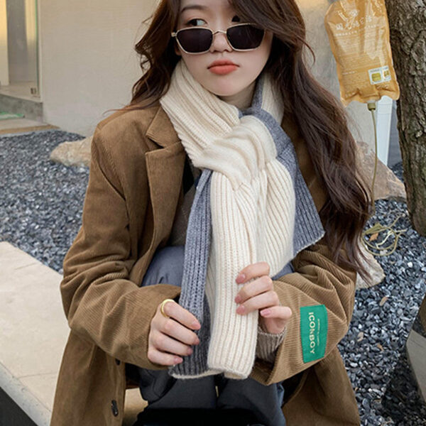 Simple Keep Warm Contrast Color Shawl&Scarf GRAY-One_size SkuCY-!111279MaterialAcrylic