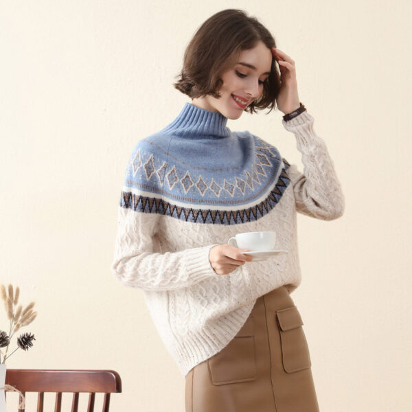 Embrace the winter season in style with our Elegant Nordic Knit Sweater. This beautifully crafted sweater is designed to provide both warmth and a touch of sophistication to your wardrobe. Premium Material: Made from 100% high-quality knit fabric