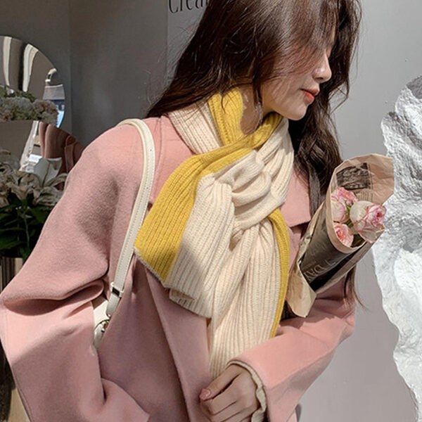Simple Keep Warm Contrast Color Shawl&Scarf YELLOW-One_size SkuCY-!111279MaterialAcrylic