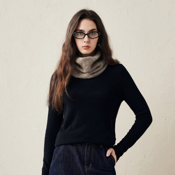 Stay cozy and stylish with this Soft Knit Cowl Neck Warmer