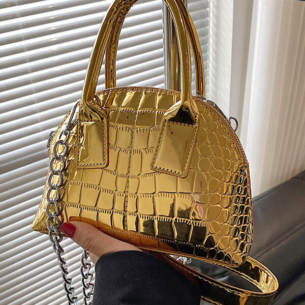 PU Chains Handbag Shoulder Bag GOLD-One_size SkuCY-!115375MaterialPU LiningPolyester