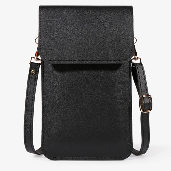 PU Simple Solid Color Sling Bag Shoulder Bag BLACK-One_size SkuCY-!105630MaterialPU FeatureSolid Color OccasionUrban
