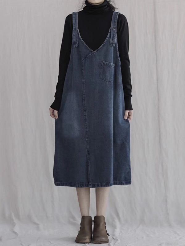 SkuCY-!112872MaterialDenim StyleLoose FeatureSplit-front