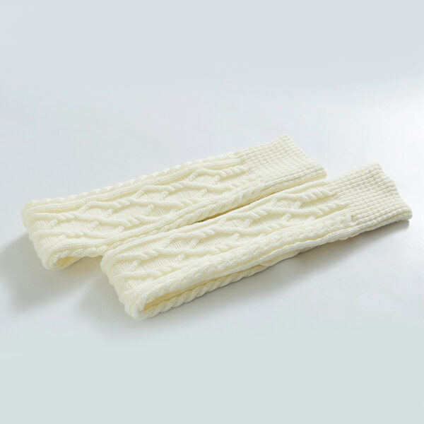 Home Wear Keep Warm Jacquard Solid Color Stockings Accessories WHITE-One_size SkuCY-!112602MaterialAcrylic