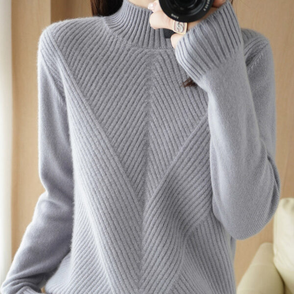SkuCY-!111822MaterialWool StyleLong Sleeves FeatureSolid Color NecklineHalf Turtleneck OccasionCasual